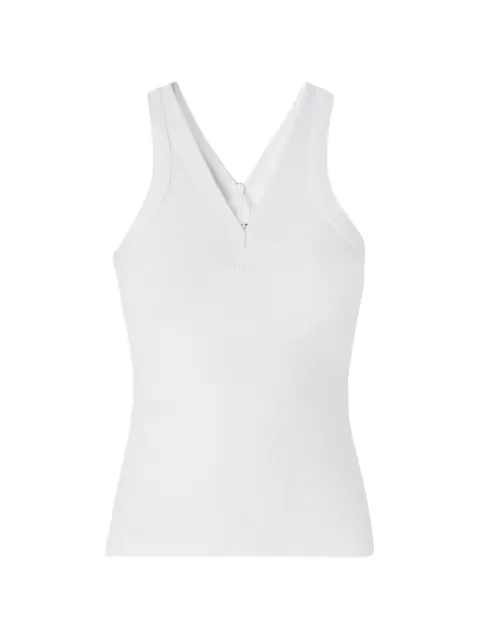 PINKO rib-knit tank top with V-neck and logo White 107310A3GG