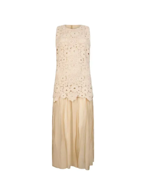 LIU JO long macramé dress Neutrals CA6362J8100