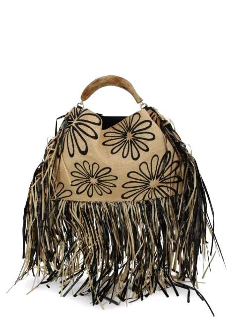 FARM Rio floral fringe tote bag Neutrals 356606