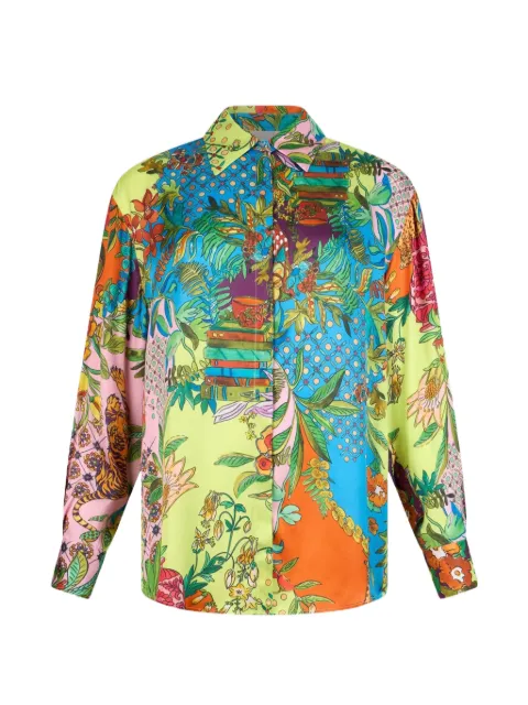 LIU JO buttoned printed shirt Green WA6485T471A