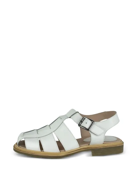 Paraboot Iberis buckle leather lace-up shoes White 164616GLOSSBLANC