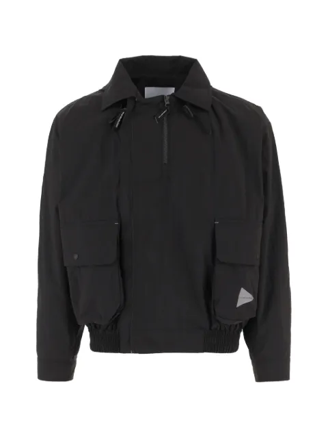 and Wander logo-print zip-up jacket Black 5746181042010