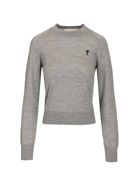 AMI Paris logo-embroidered sweater Grey FKS867KN0039