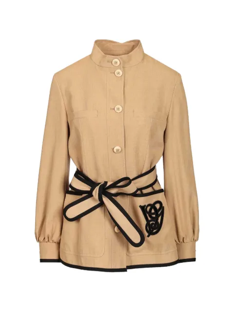 Valentino Garavani belted embroidered jacket Neutrals BCJ3T69EK