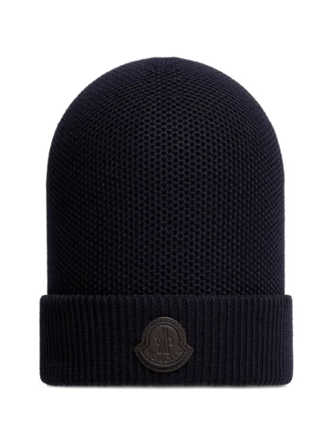 Moncler logo patch beanie Blue L10913B00015M1131