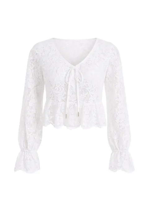 Michael Michael Kors lace V-neck top White MS640YJKQ9