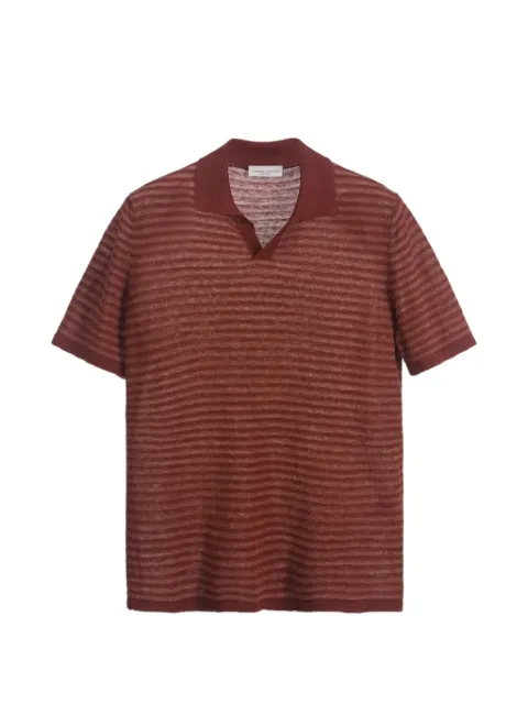 Roberto Collina striped polo colar T-shirt Brown 261MYA21024