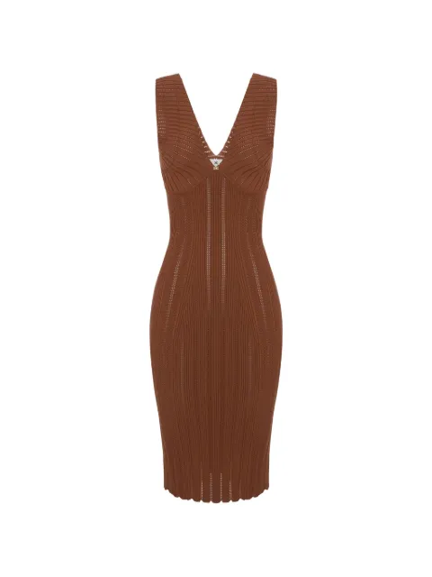Elisabetta Franchi knit openwork dress Brown AM36B62E2