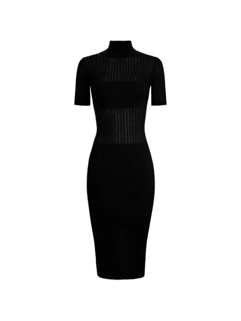 Elisabetta Franchi turtleneck midi dress Black AM22S62E2