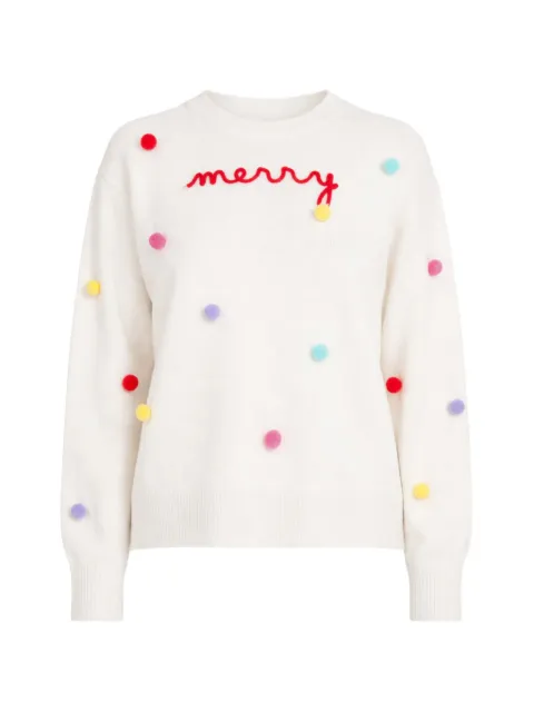 MC2 Saint Barth embroided pom-pom sweater White JSS004JESSIE