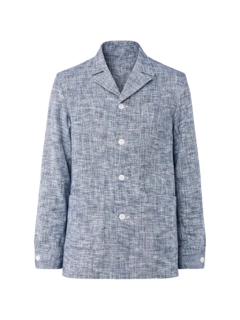 Officine Generale Sheldon patch-pocket cotton overshirt Blue S26MOVS073