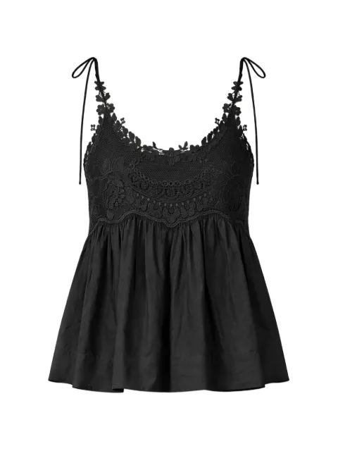 TWINSET muslin top with lace Black 261TT2141