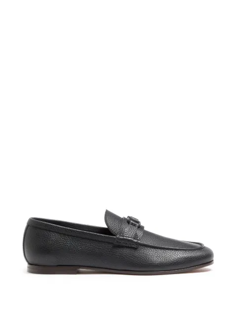 Valentino Garavani Vlogo Signature deer leather loafers Black YS0O03AKL
