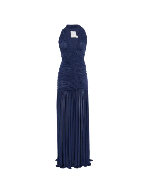 Christopher Esber Orion ruched V-neck maxi dress Blue 24043345
