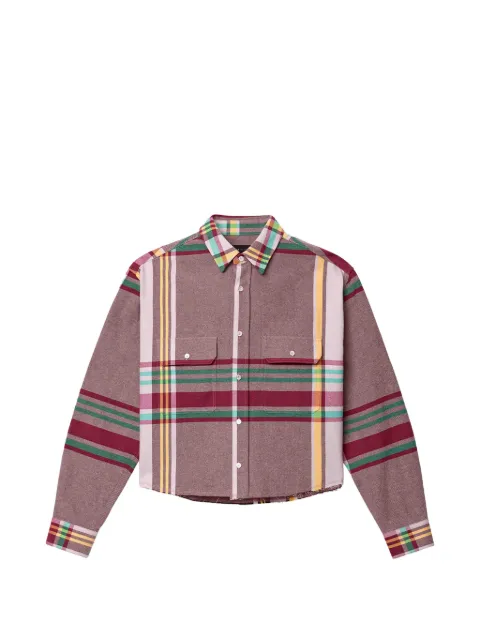 Purple Brand Fade plaid cropped shirt Brown M3012NPPS226