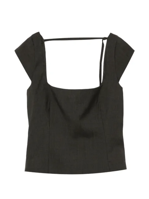 St. Agni cap-sleeves square-neck top Black W2621340UMB