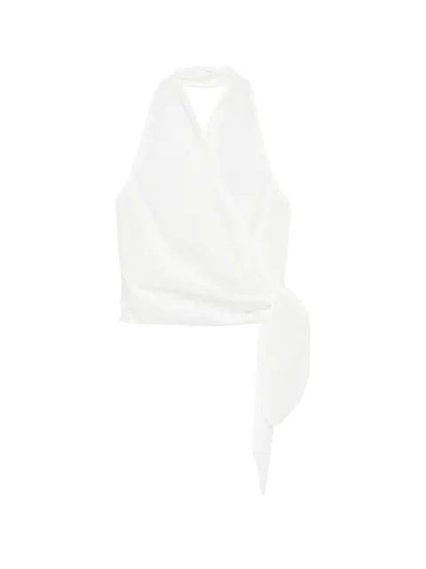 St. Agni pinstripe wrap top White W2621308WHT