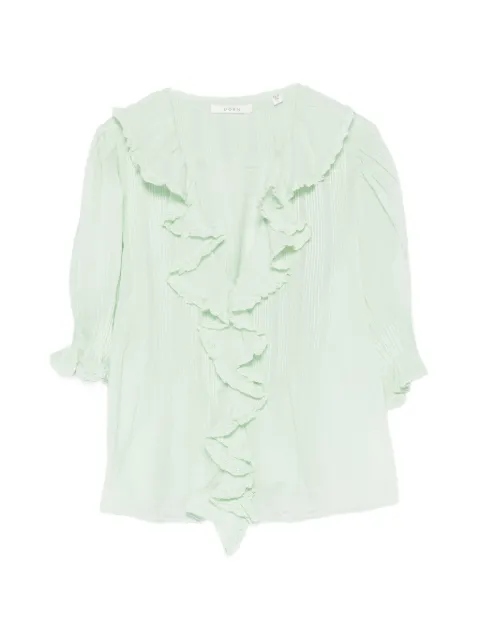 DÔEN Henri ruffled blouse Green 2011335L