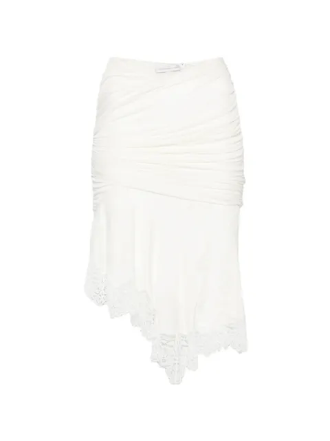 Christopher Esber lace-trim gathered mini skirt White 26024314
