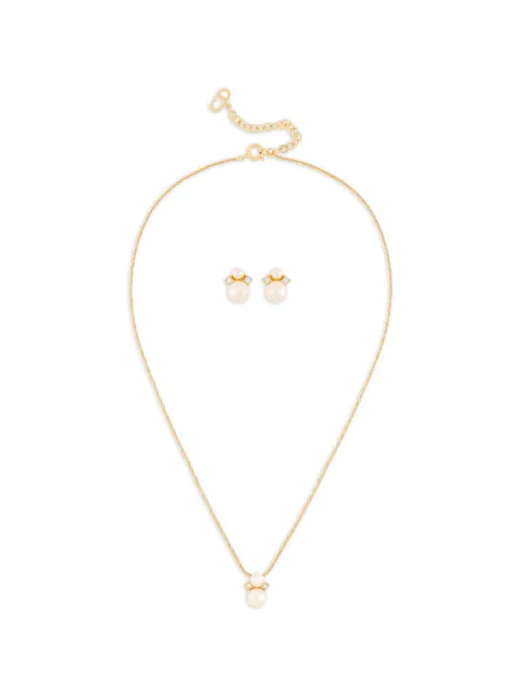 Christian Dior Pre-Owned 1980s pearl necklace and earring set Gold NE018635
