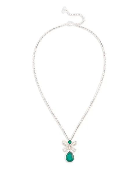 Christian Dior Pre-Owned 1980s emerald necklace Silver NL025567