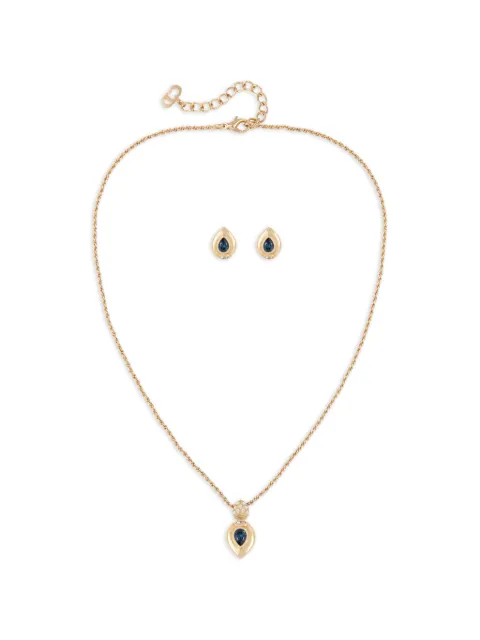Christian Dior Pre-Owned eardrop earring necklace set Gold NE018634