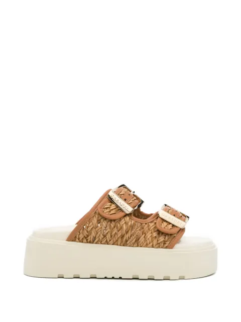 Casadei buckle-detail woven sandals Brown 2M526B0401C3040