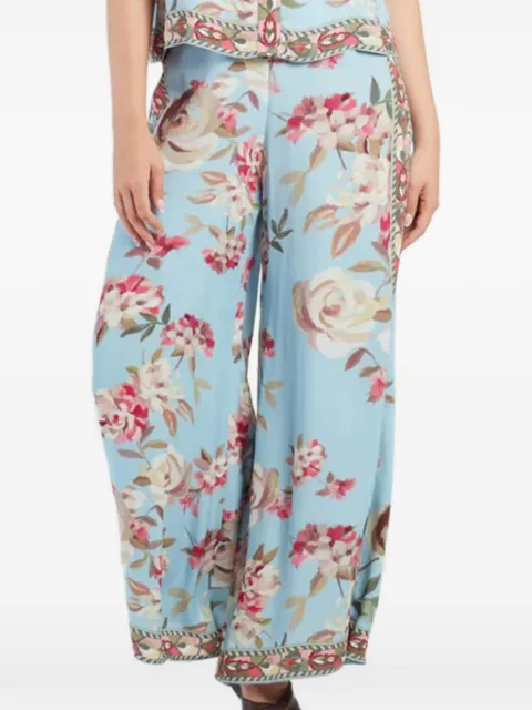 Derhy wide-leg floral-print trousers Blue P6600153