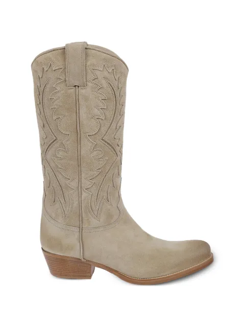 Sartore topstitched suede boots Neutrals SR42110YTABACCO