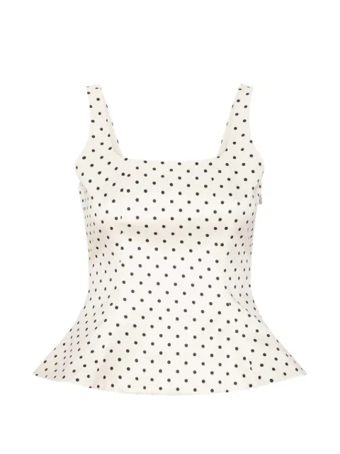 ROTATE BIRGER CHRISTENSEN polka dot sleeveless top creme White 116527803