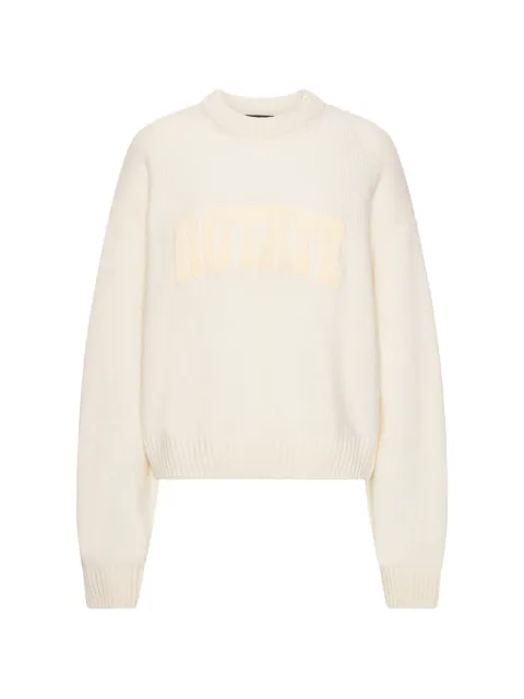 ROTATE BIRGER CHRISTENSEN crew-neck logo sweater Neutrals 116512857