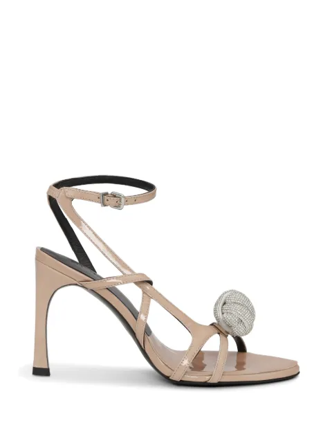 ROTATE BIRGER CHRISTENSEN knot patent leather sandals Neutrals 1167272043