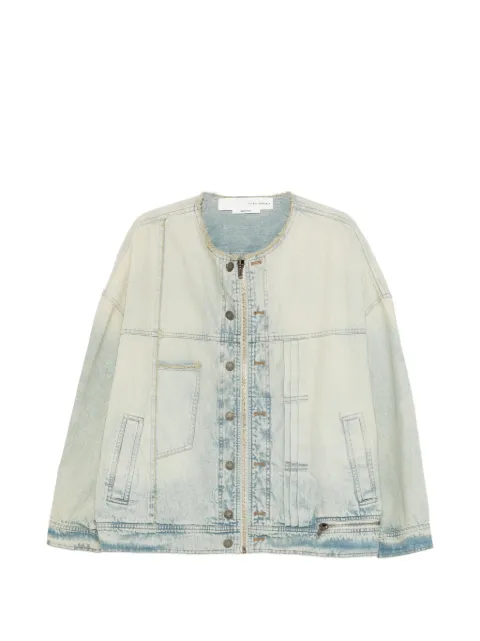 Isabel Benenato frayed-hem jacket Blue UW41DS26