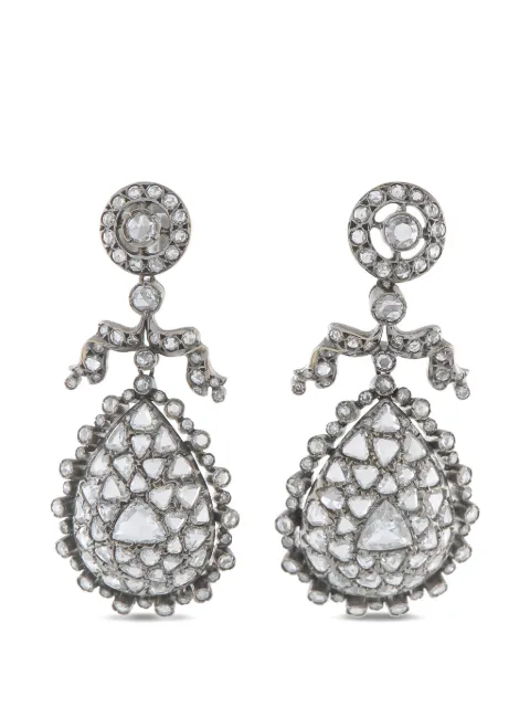 FRED LEIGHTON diamond teardrop-design earrings Grey MF43030326