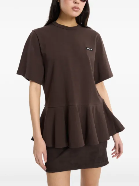 ROTATE BIRGER CHRISTENSEN peplum T-shirt Brown 1165051667