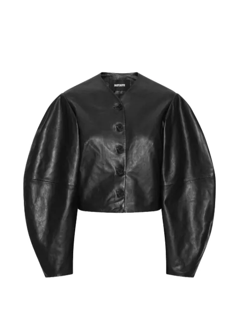 ROTATE BIRGER CHRISTENSEN button leather jacket Black 116172100