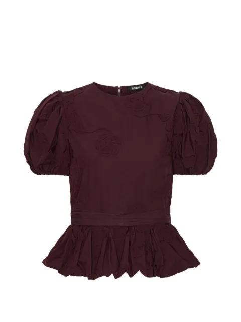 ROTATE BIRGER CHRISTENSEN puff-sleeve peplum blouse Red 1161522734