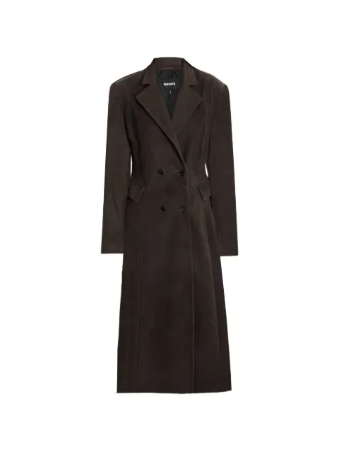ROTATE BIRGER CHRISTENSEN double-breasted suede coat Brown 1165031111