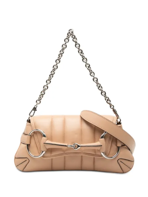 Gucci Pre-Owned 2016-2025 Small Quilted Calfskin Horsebit Chain satchel Brown 6Z4LQ5B6GL6AW1R9