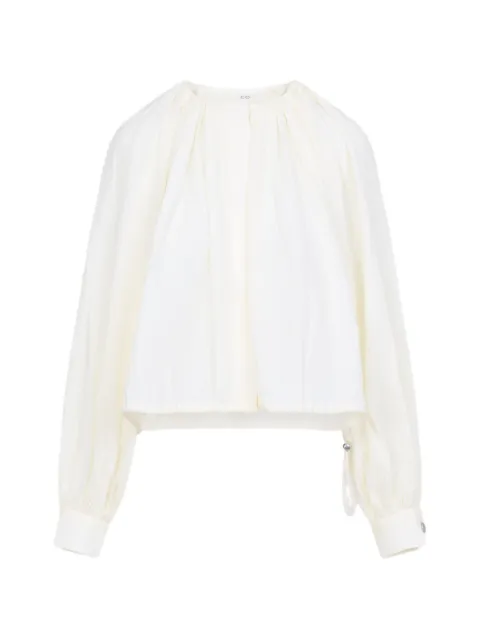 Co drawstring gathered blouse White 1122WBRN