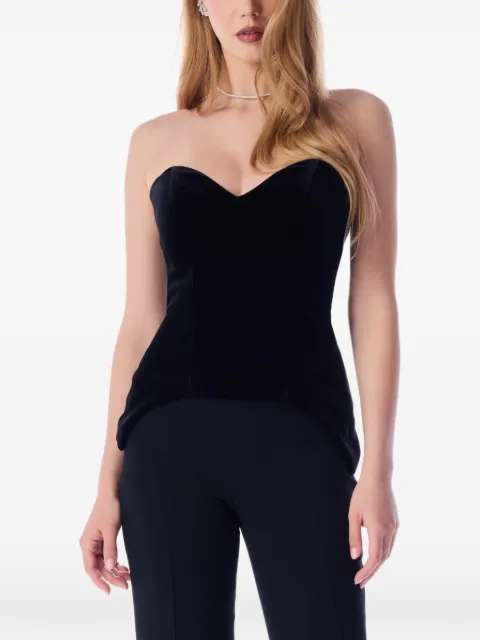 IMROSKA sweetheart-neck top Black IMROSKAVELVETLOVECORSAGE