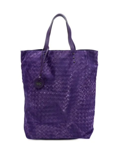 Bottega Veneta Pre-Owned 2012-2025 Nylon Intrecciolusion Vertical tote bag Purple 82YVFH665IYFED04