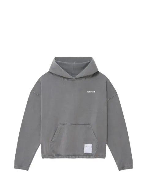 Satisfy logo-print hoodie Grey 1104682A02