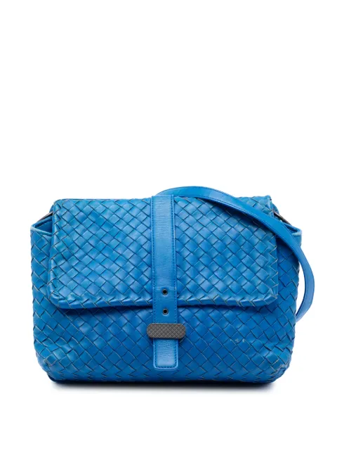 Bottega Veneta Pre-Owned 2012-2025 Nappa Intrecciato Double Sided Flap shoulder bag Blue 2KKJE2AX9516I3U4