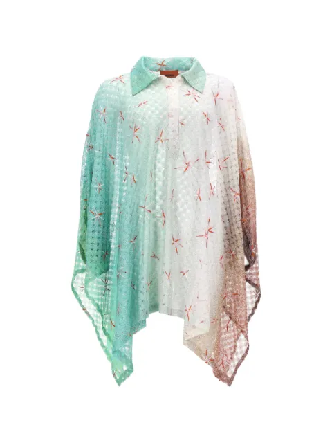 Missoni crochet-knit floral-embroidered top Green MS26SQ0WBR014E