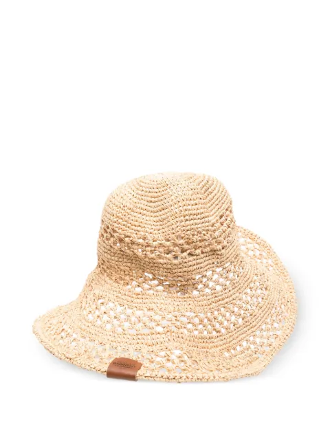 Ruslan Baginskiy crochet-knit straw hat Neutrals BCT036STRKNDRKFLTL
