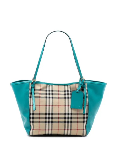 Burberry Pre-Owned 2000-2017 Small Haymarket Check Canvas and Leather Canterbury tote bag Blue 1189EKDGE537CHGR