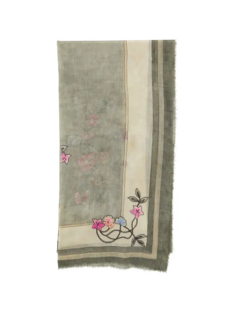 Faliero Sarti floral embroidered scarf Green E261015CHANTAL