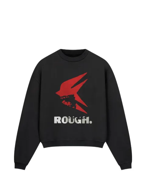 ROUGH. logo-print crew-neck sweatshirt Black SS26RGH027