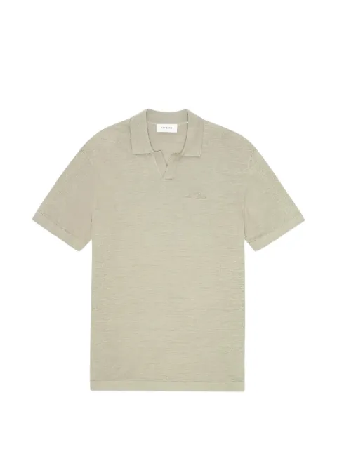 Les Deux V-neck logo polo shirt Green 1001298571